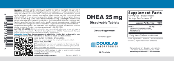 DHEA 25 mg 60 tabs by Douglas Laboratories